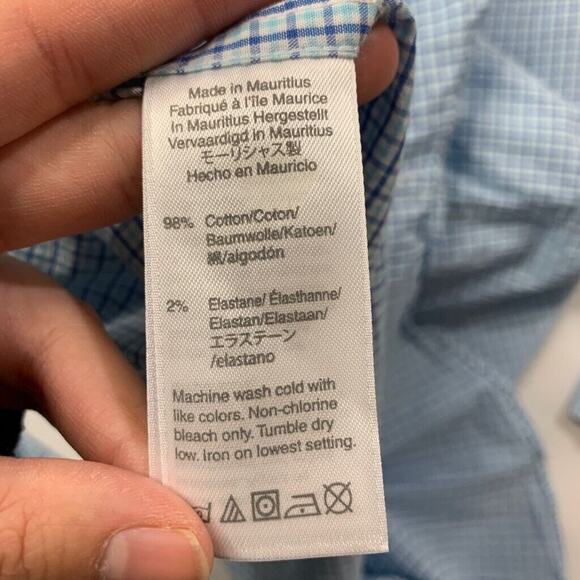 J Crew Shirt Mens M Medium Blue White Flex Washed Classic Check Button Down - Picture 8 of 11